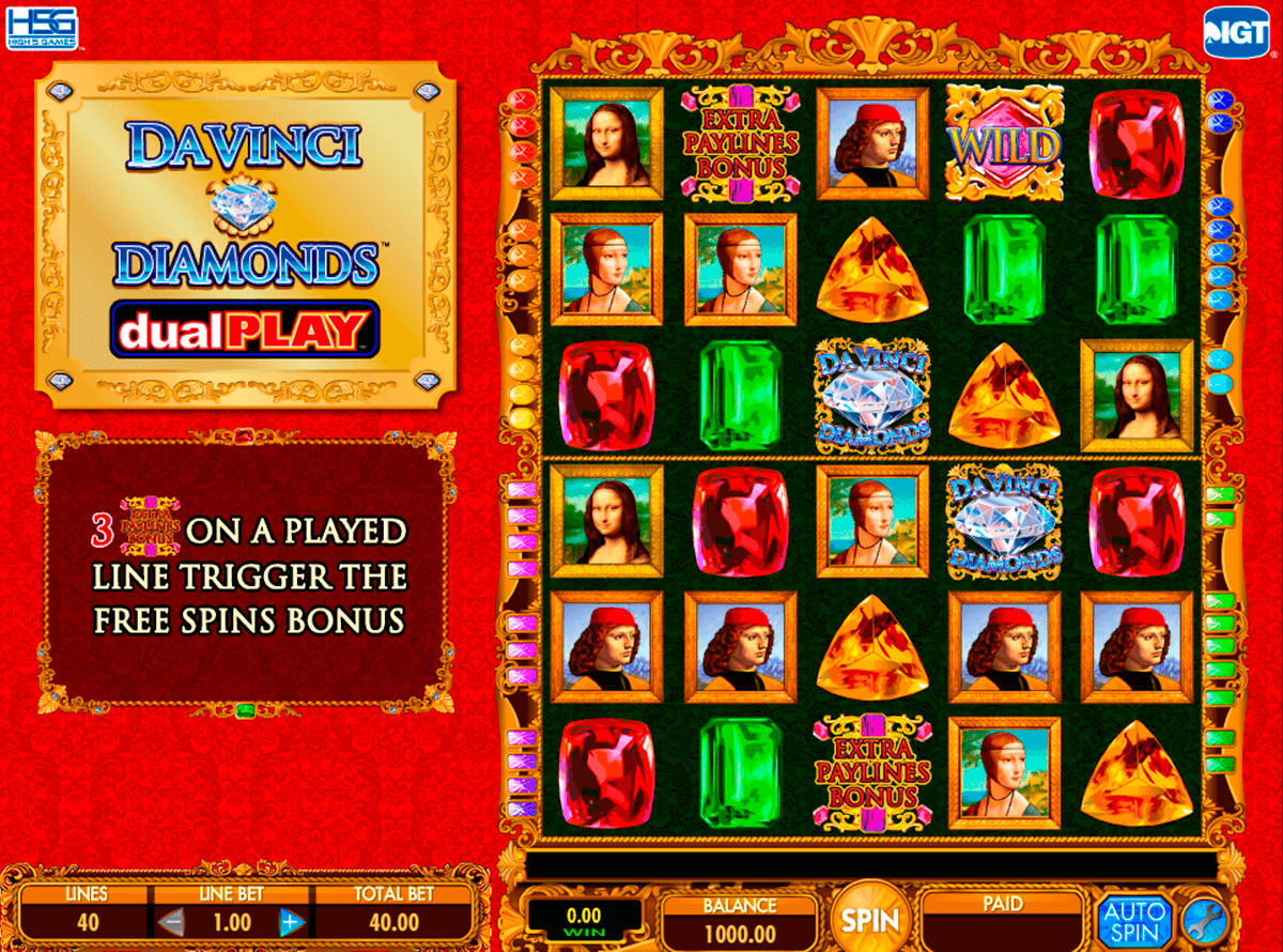 da vinci diamond dual play igt