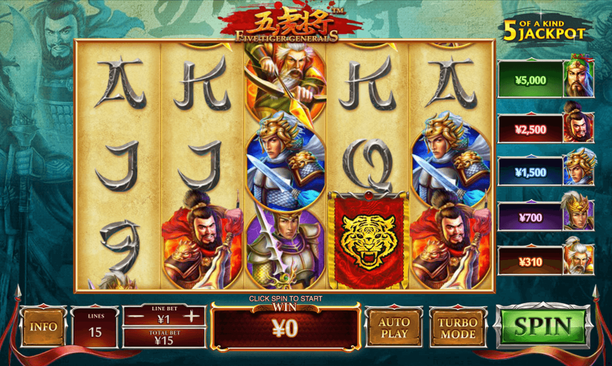 five tiger generals playtech