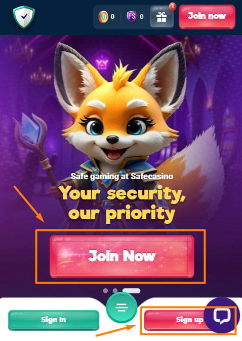SafeCasinoの登録方法
