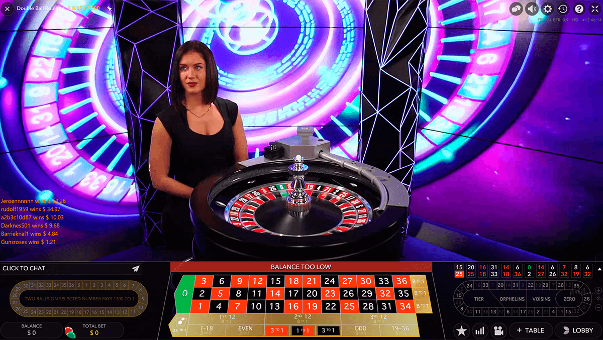 double ball roulette evolution gaming