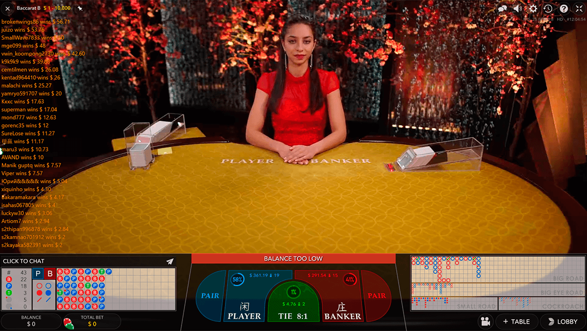 multicamera live baccarat evolution gaming