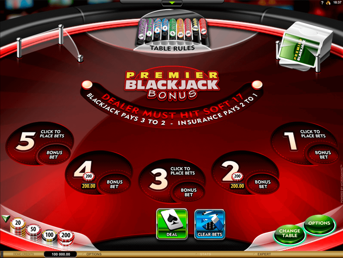 premier blackjack multihand euro bonus gold microgaming