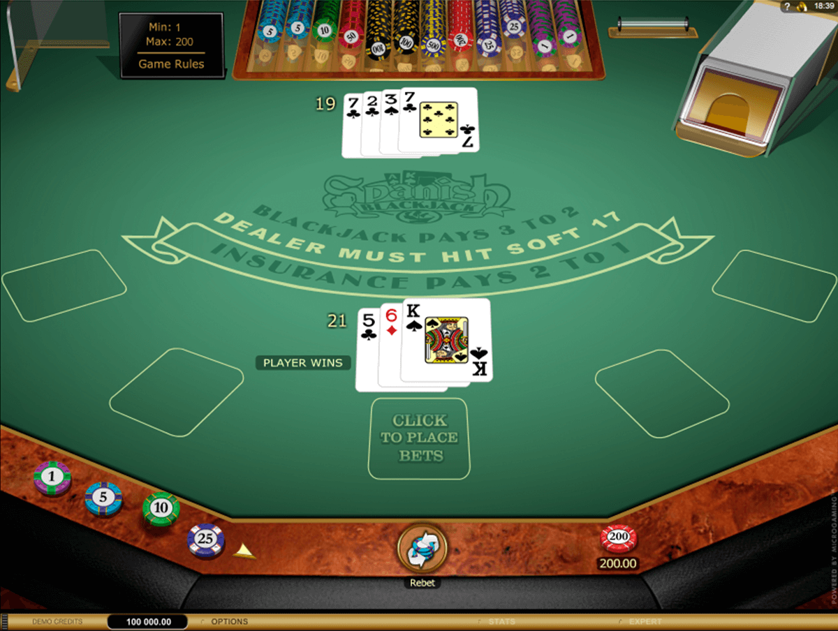 spanish blackjack gold series microgaming