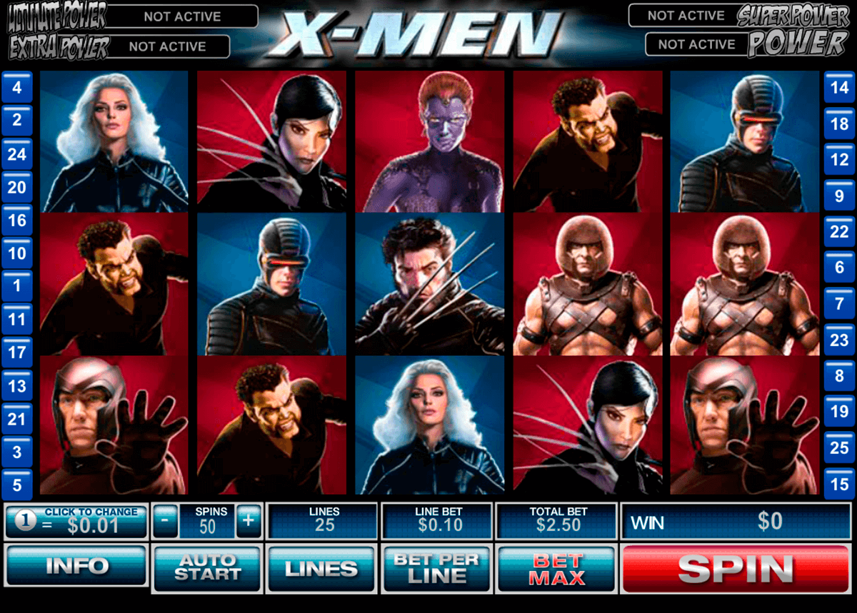 Playtechの X Men オンラインスロットをプレイ